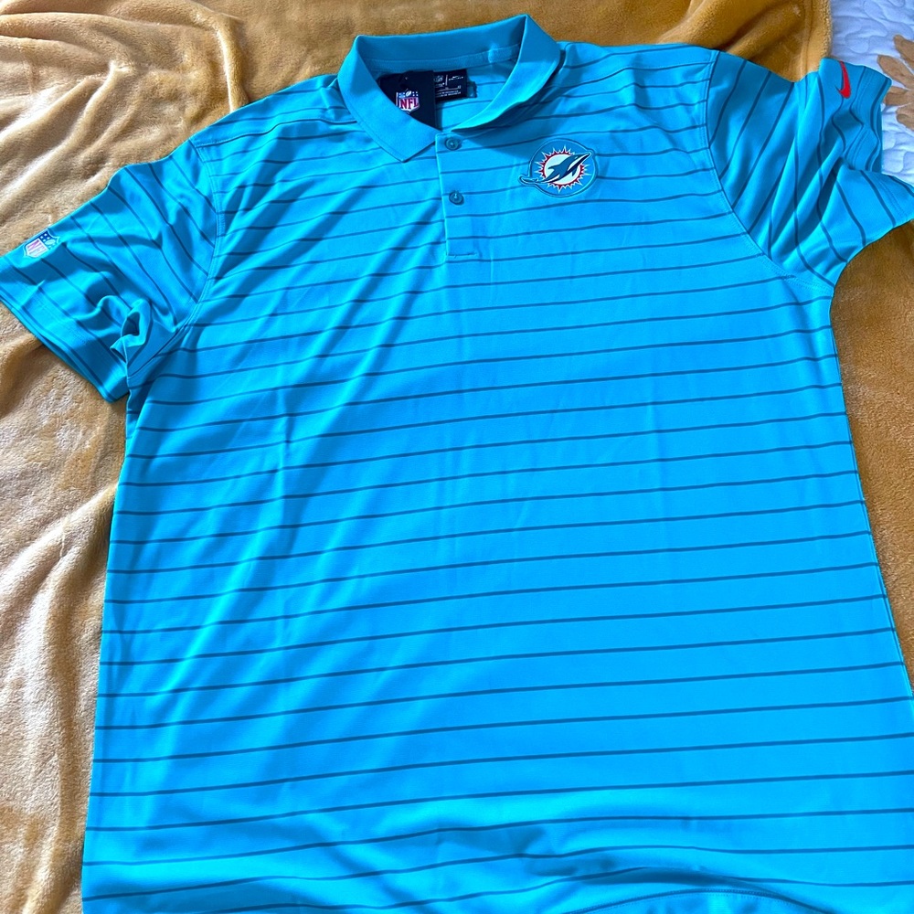 NFL MIAMI DOLPHINS DRI FIT POLO SHIRT. Brand New. Color variation due to camera.